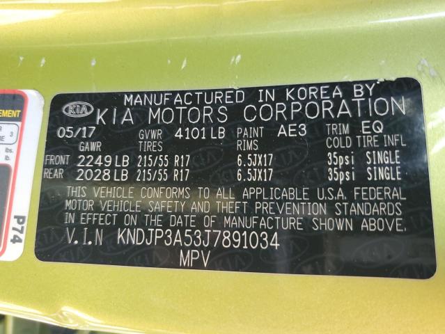 KNDJP3A53J7891034 - 2018 KIA SOUL + GREEN photo 12