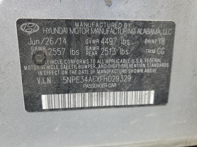 5NPE34AFXFH029329 - 2015 HYUNDAI SONATA SPORT SILVER photo 12