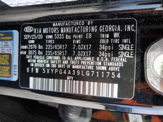 5XYPG4A39LG711754 - 2020 KIA SORENTO L BLACK photo 14