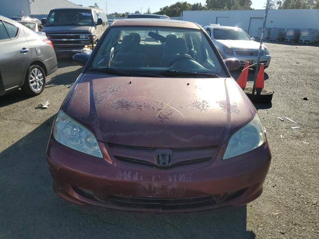 2HGES26754H562110 - 2004 HONDA CIVIC EX BURGUNDY photo 5