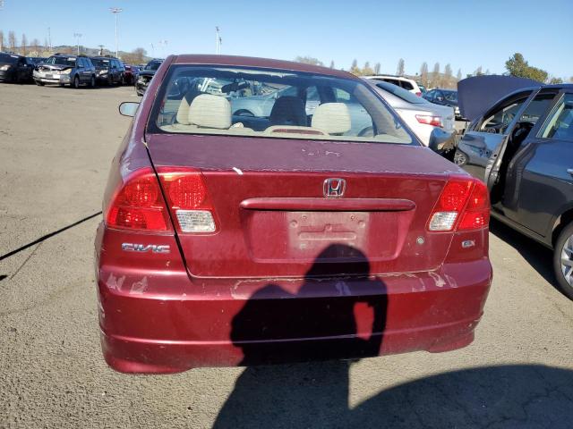 2HGES26754H562110 - 2004 HONDA CIVIC EX BURGUNDY photo 6