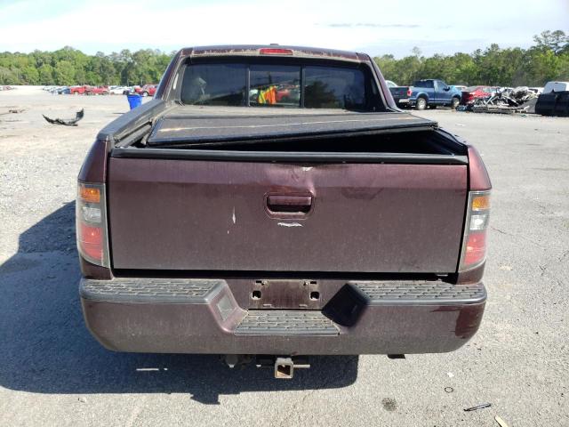 2HJYK165X8H528136 - 2008 HONDA RIDGELINE RTL MAROON photo 6