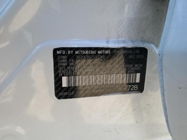 ML32A4HJ8FH060101 - 2015 MITSUBISHI MIRAGE ES WHITE photo 13