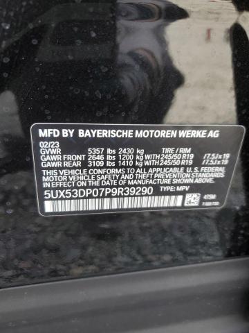 5UX53DP07P9R39290 - 2023 BMW X3 XDRIVE30I BLACK photo 12