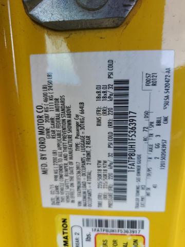 1FATP8UH1F5363917 - 2015 FORD MUSTANG YELLOW photo 12