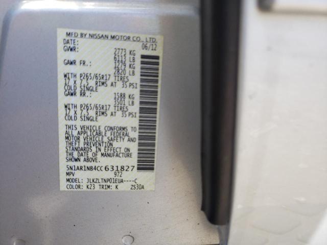 5N1AR1NB4CC631827 - 2012 NISSAN PATHFINDER S 银色 照片 13