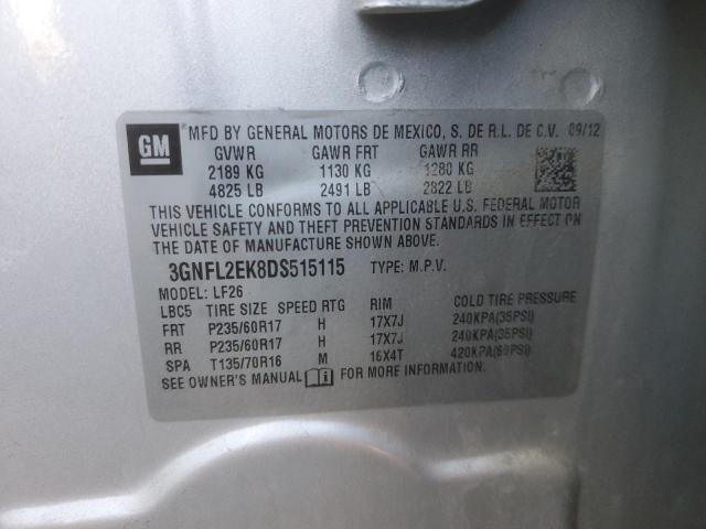 3GNFL2EK8DS515115 - 2013 CHEVROLET CAPTIVA LS 银色 照片 13