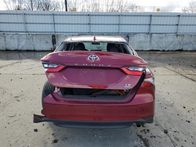 4T1C11BK1NU050612 - 2022 TOYOTA CAMRY LE BURGUNDY photo 6