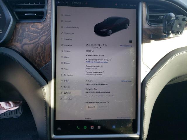 5YJSA1E23JF292333 - 2018 TESLA MODEL S 灰色 照片 9