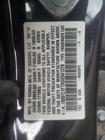 19XFC1F7XGE041376 - 2016 HONDA CIVIC EXL გრაფიტი ფოტო 12