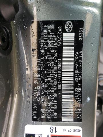 4T1BK1EB6EU129004 - 2014 TOYOTA AVALON BASE 灰色 照片 12