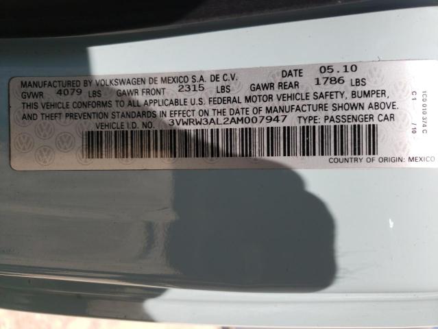 3VWRW3AL2AM007947 - 2010 VOLKSWAGEN NEW BEETLE TWO TONE photo 13