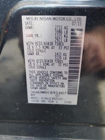 5N1AR2MM0FC691407 - 2015 NISSAN PATHFINDER S BLUE photo 13