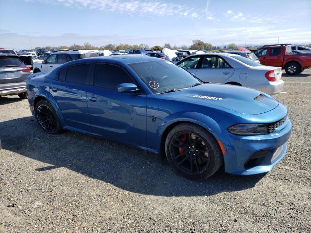 2C3CDXL92NH191481 - 2022 DODGE CHARGER SRT HELLCAT BLUE photo 4