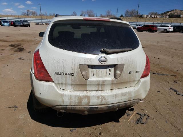 JN8AZ08W63W233762 - 2003 NISSAN MURANO SL WHITE photo 6