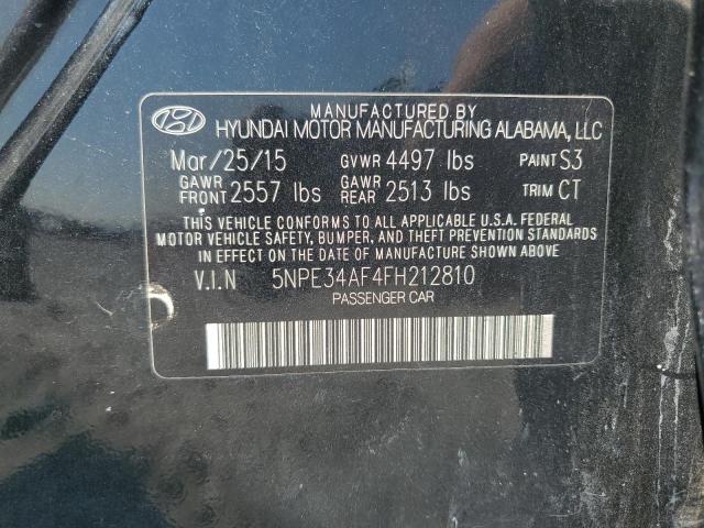 5NPE34AF4FH212810 - 2015 HYUNDAI SONATA SPORT BLACK photo 12
