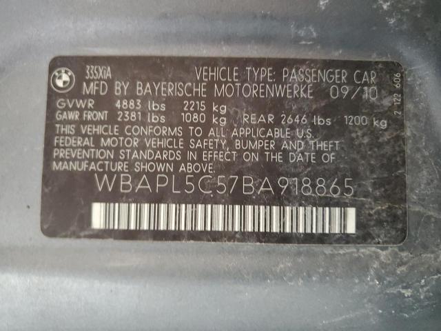WBAPL5C57BA918865 - 2011 BMW 335 XI Gris foto 12