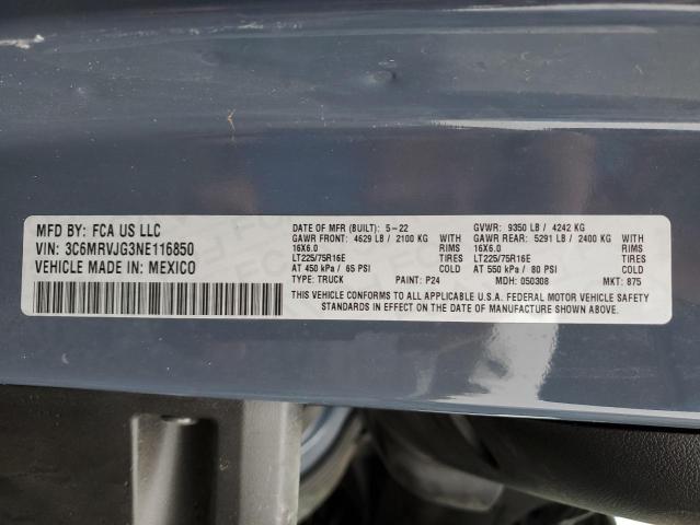 3C6MRVJG3NE116850 - 2022 RAM PROMASTER 3500 HIGH GRAY photo 13