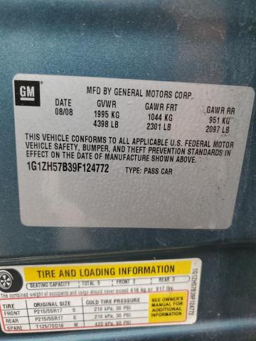 1G1ZH57B39F124772 - 2009 CHEVROLET MALIBU 1LT TEAL photo 12