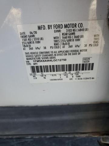 1FM5K8AW4LGC12750 - 2020 FORD EXPLORER POLICE INTERCEPTOR Ağ foto 13