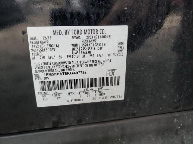 1FM5K8AT8KGA97722 - 2019 FORD EXPLORER POLICE INTERCEPTOR Qara foto 14