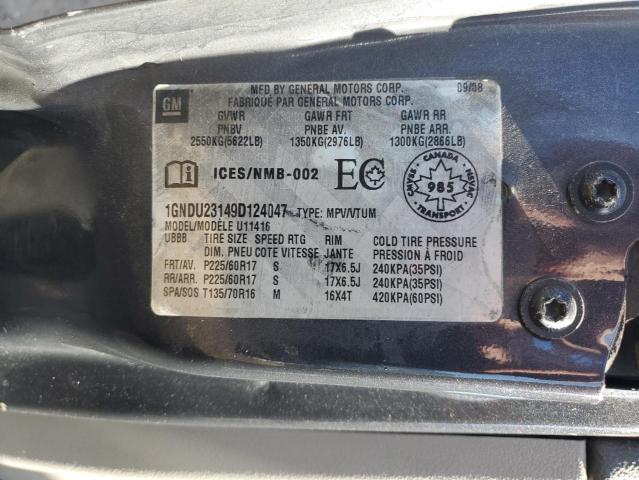 1GNDU23149D124047 - 2009 CHEVROLET UPLANDER LS GRAY photo 13