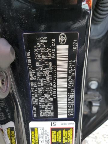 4T1B11HK4KU265268 - 2019 TOYOTA CAMRY L BLACK photo 12