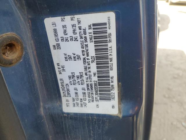 1B7FL36X02S538812 - 2002 DODGE DAKOTA SPORT BLUE photo 12