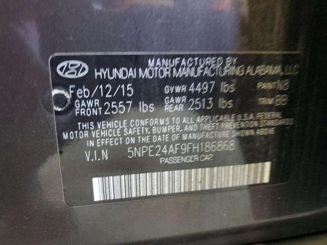 5NPE24AF9FH186868 - 2015 HYUNDAI SONATA SE GRAY photo 12