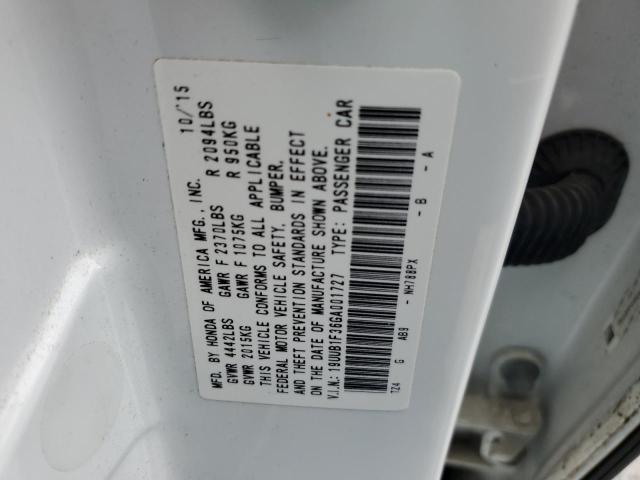 19UUB1F36GA001727 - 2016 ACURA TLX WHITE photo 12