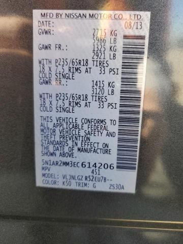 5N1AR2MM3EC614206 - 2014 NISSAN PATHFINDER S 石墨色 照片 12