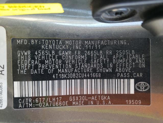 4T1BK3DB2CU441668 - 2012 TOYOTA AVALON BASE 棕色 照片 13