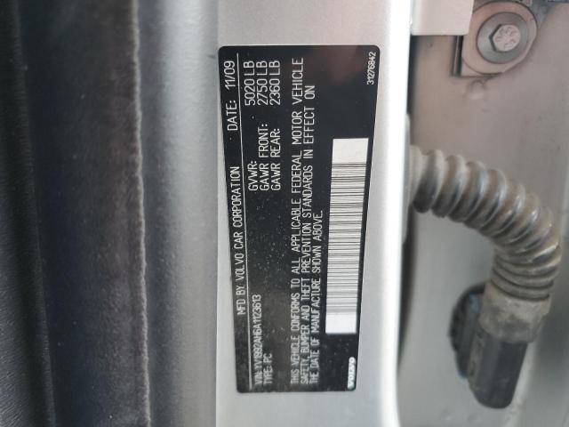 YV1992AH6A1123613 - 2010 VOLVO S80 T6 SILVER photo 12