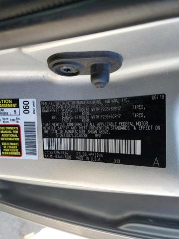 5TDZZ3DC1LS030788 - 2020 TOYOTA SIENNA L SILVER photo 13