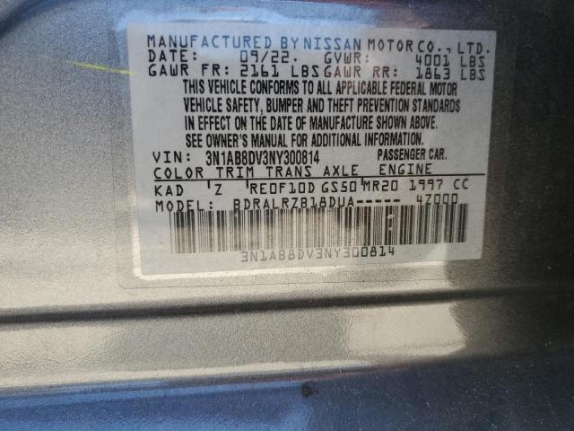 3N1AB8DV3NY300814 - 2022 NISSAN SENTRA SR GRAY photo 13