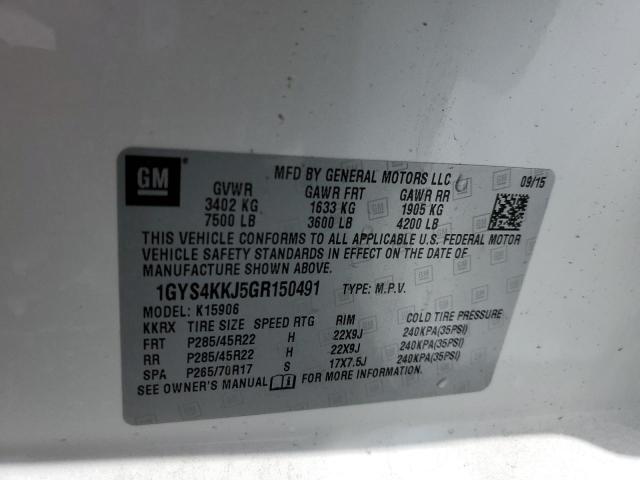 1GYS4KKJ5GR150491 - 2016 CADILLAC ESCALADE ESV PLATINUM Beyaz fotoğraf 14