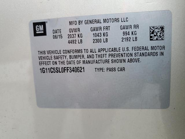 1G11C5SL0FF340621 - 2015 CHEVROLET MALIBU 1LT BEIGE photo 12