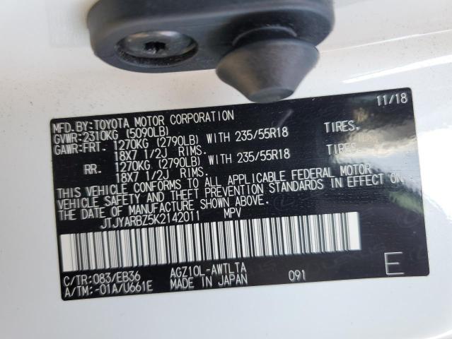 JTJYARBZ5K2142011 - 2019 LEXUS NX 300 BASE თეთრი ფოტო 13