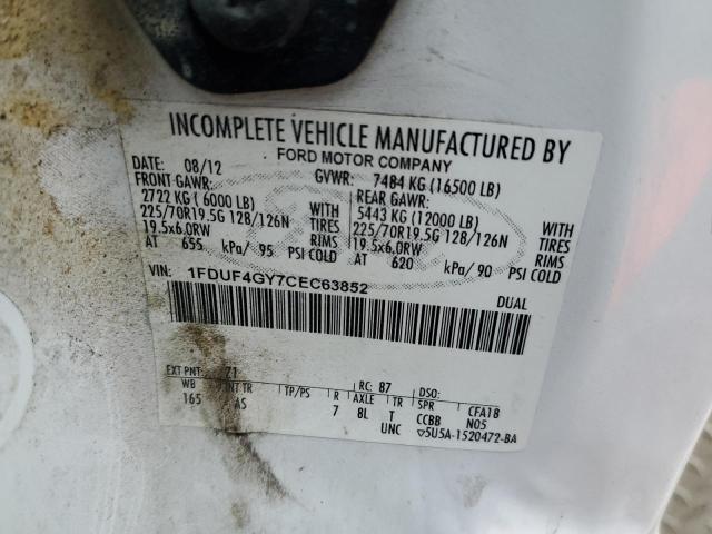 1FDUF4GY7CEC63852 - 2012 FORD F450 SUPER DUTY WHITE photo 13