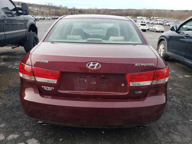 5NPEU46F87H201929 - 2007 HYUNDAI SONATA SE BURGUNDY photo 6