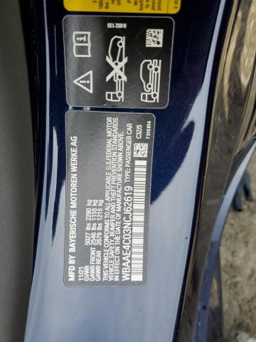 WBAAE4C03NCJ62619 - 2022 BMW 840XI BLUE photo 12