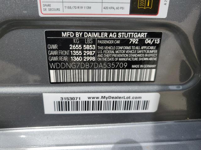 WDDNG7DB7DA535709 - 2013 MERCEDES-BENZ S 550 GRAY photo 12