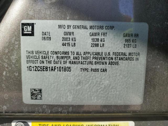 1G1ZC5EB1AF101805 - 2010 CHEVROLET MALIBU 1LT GRAY photo 12