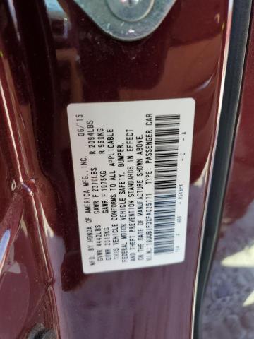 19UUB1F3XFA025771 - 2015 ACURA TLX BURGUNDY photo 12