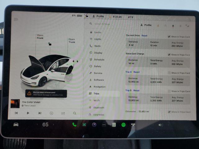 5YJ3E1EA1PF567500 - 2023 TESLA MODEL 3 თეთრი ფოტო 9