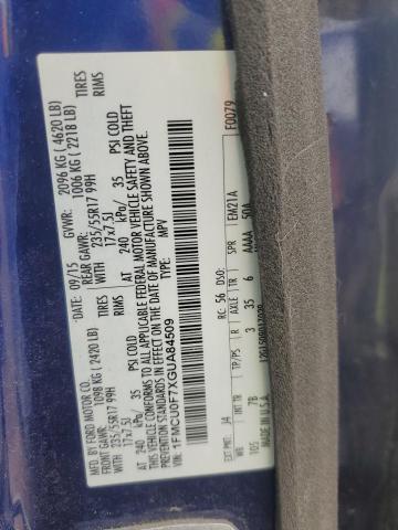 1FMCU0F7XGUA84509 - 2016 FORD ESCAPE S BLUE photo 12