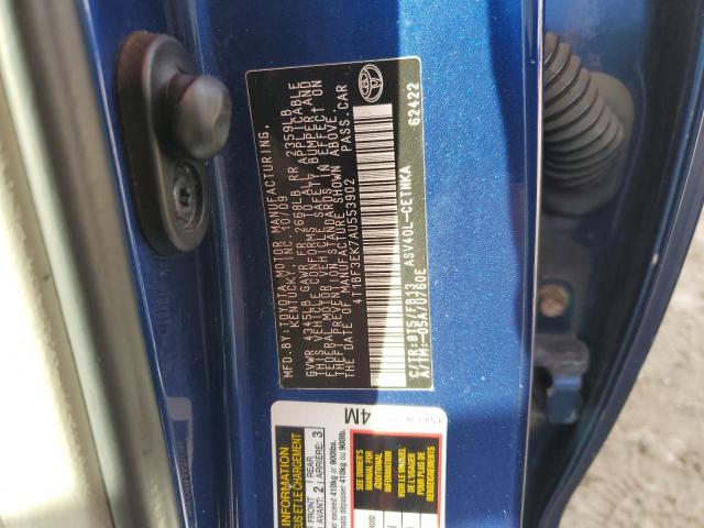 4T1BF3EK7AU553902 - 2010 TOYOTA CAMRY BASE BLUE photo 12