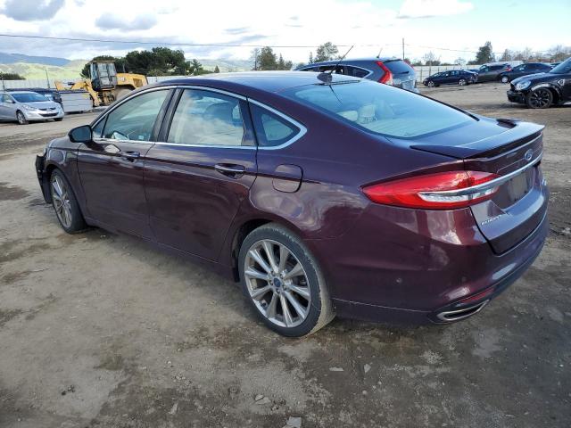 3FA6P0K93HR258225 - 2017 FORD FUSION TITANIUM BURGUNDY photo 2