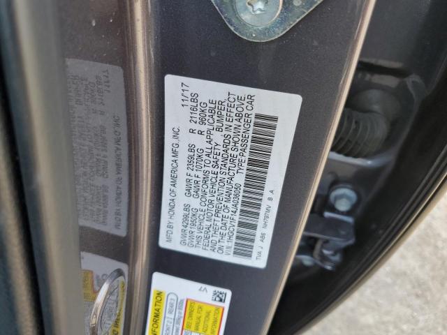 1HGCV1F14JA036050 - 2018 HONDA ACCORD LX GRAY photo 12