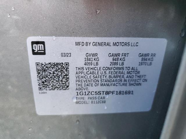 1G1ZC5ST8PF181691 - 2023 CHEVROLET MALIBU LS GRAY photo 12